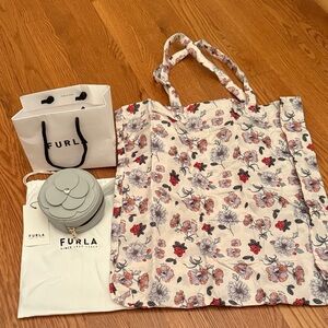 Furla Floral Tote and Wristlet Set